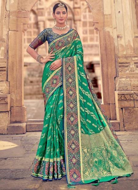 Sea Green Colour Prerana New Latest Designer Festive Wear Semi Silk Saree Collection 1808